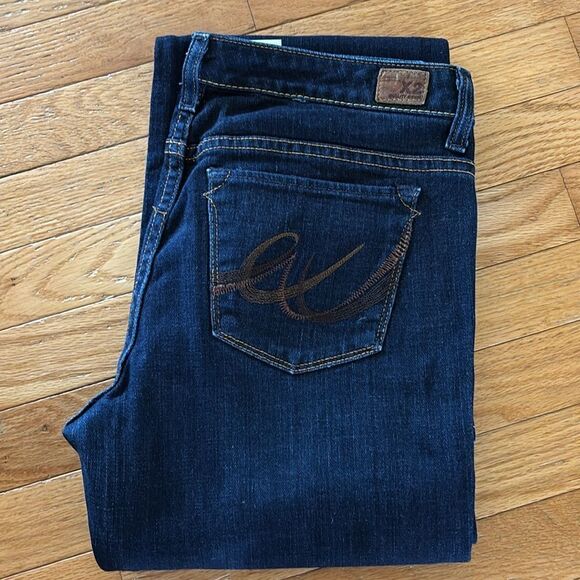 Vintage X2 Dark wash Flare Jeans Y2k festival Boho women’s Size 8 Long‎ - Picture 1 of 9